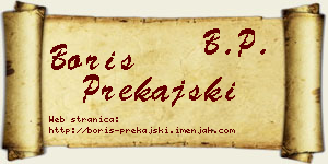 Boris Prekajski vizit kartica